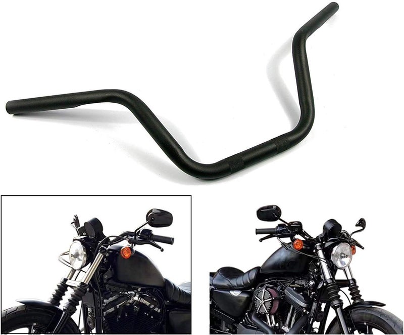 COBIKE Motorcycle Hanger 1 inch 25mm Ace Cafe Racer Clubman Handlebar Handle bars handlebars Bar compatible with Harley Sportster XL883 XL1200(Black) - Image 1